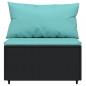 Preview: 4-tlg. Garten-Lounge-Set mit Kissen Schwarz Poly Rattan