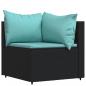 Preview: 4-tlg. Garten-Lounge-Set mit Kissen Schwarz Poly Rattan