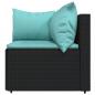 Preview: 4-tlg. Garten-Lounge-Set mit Kissen Schwarz Poly Rattan