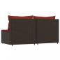 Preview: Garten-Mittelsofas mit Kissen 2 Stk. Braun Poly Rattan