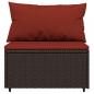 Preview: Garten-Mittelsofas mit Kissen 2 Stk. Braun Poly Rattan