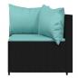 Preview: 3-tlg. Garten-Lounge-Set mit Kissen Schwarz Poly Rattan