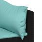 Preview: 3-tlg. Garten-Lounge-Set mit Kissen Schwarz Poly Rattan