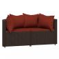 Preview: 3-tlg. Garten-Lounge-Set mit Kissen Braun Poly Rattan