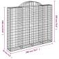 Preview: Gabione mit Hochbogen 200x30x160/180 cm Verzinktes Eisen