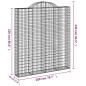 Preview: Gabione mit Hochbogen 200x30x220/240 cm Verzinktes Eisen