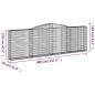 Preview: Gabione mit Hochbogen 400x30x120/140 cm Verzinktes Eisen