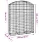 Preview: Gabione mit Hochbogen 150x50x180/200 cm Verzinktes Eisen