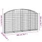 Preview: Gabione mit Hochbogen 200x30x100/120 cm Verzinktes Eisen