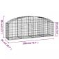 Preview: Gabione mit Hochbogen 200x50x60/80 cm Verzinktes Eisen