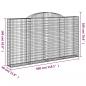 Preview: Gabione mit Hochbogen 300x30x160/180 cm Verzinktes Eisen