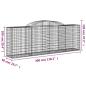 Preview: Gabione mit Hochbogen 300x50x100/120 cm Verzinktes Eisen