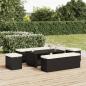 Preview: Hocker mit Kissen Schwarz 40x30x40 cm Poly Rattan