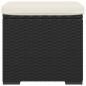 Preview: Hocker mit Kissen Schwarz 40x30x40 cm Poly Rattan