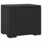 Preview: Hocker mit Kissen Schwarz 40x30x40 cm Poly Rattan