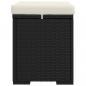 Preview: Hocker mit Kissen Schwarz 40x30x40 cm Poly Rattan