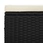 Preview: Hocker mit Kissen Schwarz 40x30x40 cm Poly Rattan