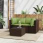Preview: ARDEBO.de - 3-tlg. Garten-Lounge-Set mit Kissen Braun Poly Rattan