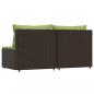 Preview: Garten-Mittelsofas mit Kissen 2 Stk. Braun Poly Rattan