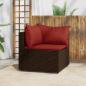 Preview: ARDEBO.de - Garten-Ecksofa mit Kissen Braun Poly Rattan