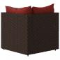 Preview: Garten-Ecksofa mit Kissen Braun Poly Rattan
