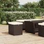 Preview: ARDEBO.de - Hocker mit Kissen 2 Stk. Braun 40x30x40 cm Poly Rattan