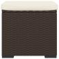 Preview: Hocker mit Kissen 2 Stk. Braun 40x30x40 cm Poly Rattan
