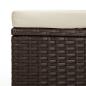 Preview: Hocker mit Kissen 2 Stk. Braun 40x30x40 cm Poly Rattan