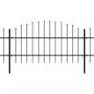 Preview: Gartenzaun mit Speerspitzen Stahl (0,75 - 1) x 6,8 m Schwarz
