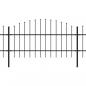 Preview: Gartenzaun mit Speerspitzen Stahl (0,75 - 1) x 10,2 m Schwarz