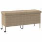 Preview: Gartentruhe mit Rollen Beige 160x55x75 cm Poly Rattan