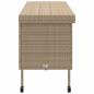 Preview: Gartentruhe mit Rollen Beige 160x55x75 cm Poly Rattan