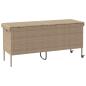 Preview: Gartentruhe mit Rollen Beige 160x55x75 cm Poly Rattan