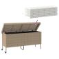 Preview: Gartentruhe mit Rollen Beige 160x55x75 cm Poly Rattan