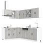 Preview: ARDEBO.de - 11-tlg. Küchenschrank-Set Lucca Grau Sonoma Holzwerkstoff