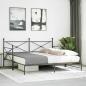 Preview: Tagesbett Ausziehbar ohne Matratze Schwarz 107x203 cm Stahl