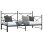 Preview: Tagesbett Ausziehbar ohne Matratze Schwarz 107x203 cm Stahl