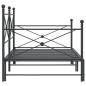 Preview: Tagesbett Ausziehbar ohne Matratze Schwarz 107x203 cm Stahl