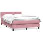 Preview: ARDEBO.de - Boxspringbett mit Matratze Rosa 140x210 cm Samt