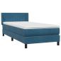Preview: ARDEBO.de - Boxspringbett mit Matratze Dunkelblau 90x220 cm Samt