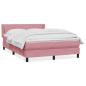 Preview: ARDEBO.de - Boxspringbett mit Matratze Rosa 140x220 cm Samt