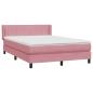 Preview: Boxspringbett mit Matratze Rosa 140x220 cm Samt