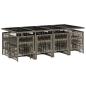 Preview: 13-tlg. Garten-Essgruppe mit Kissen Grau Poly Rattan