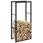 Preview: ARDEBO.de - Brennholzregal Schwarz 55x30x116 cm Stahl