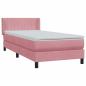 Preview: ARDEBO.de - Boxspringbett mit Matratze Rosa 90x220 cm Samt