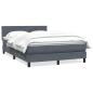Preview: ARDEBO.de - Boxspringbett mit Matratze Dunkelgrau 160x210 cm Samt