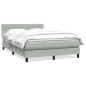 Preview: ARDEBO.de - Boxspringbett mit Matratze Hellgrau 140x210 cm Samt