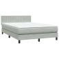Preview: Boxspringbett mit Matratze Hellgrau 140x210 cm Samt