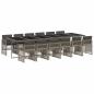 Preview: 13-tlg. Garten-Essgruppe mit Kissen Grau Poly Rattan