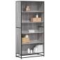 Preview: ARDEBO.de - Bücherregal Grau Sonoma 80,5x35x170,5 cm Holzwerkstoff